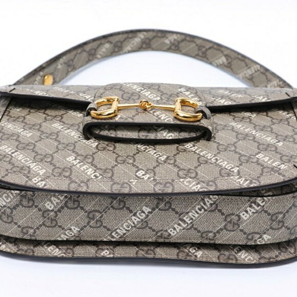 GUCCI Gray Horsebit Shoulder Bag - Picture 4 of 8